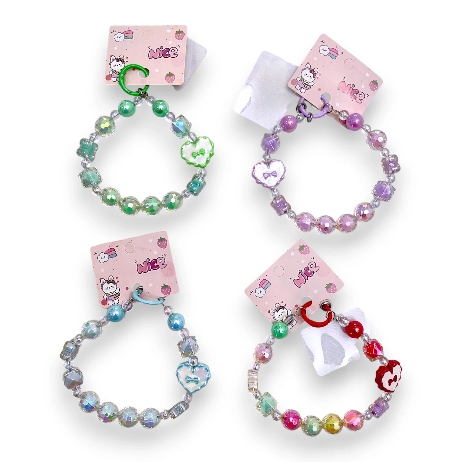 [STR007236] Phone Strap Crystal Heart