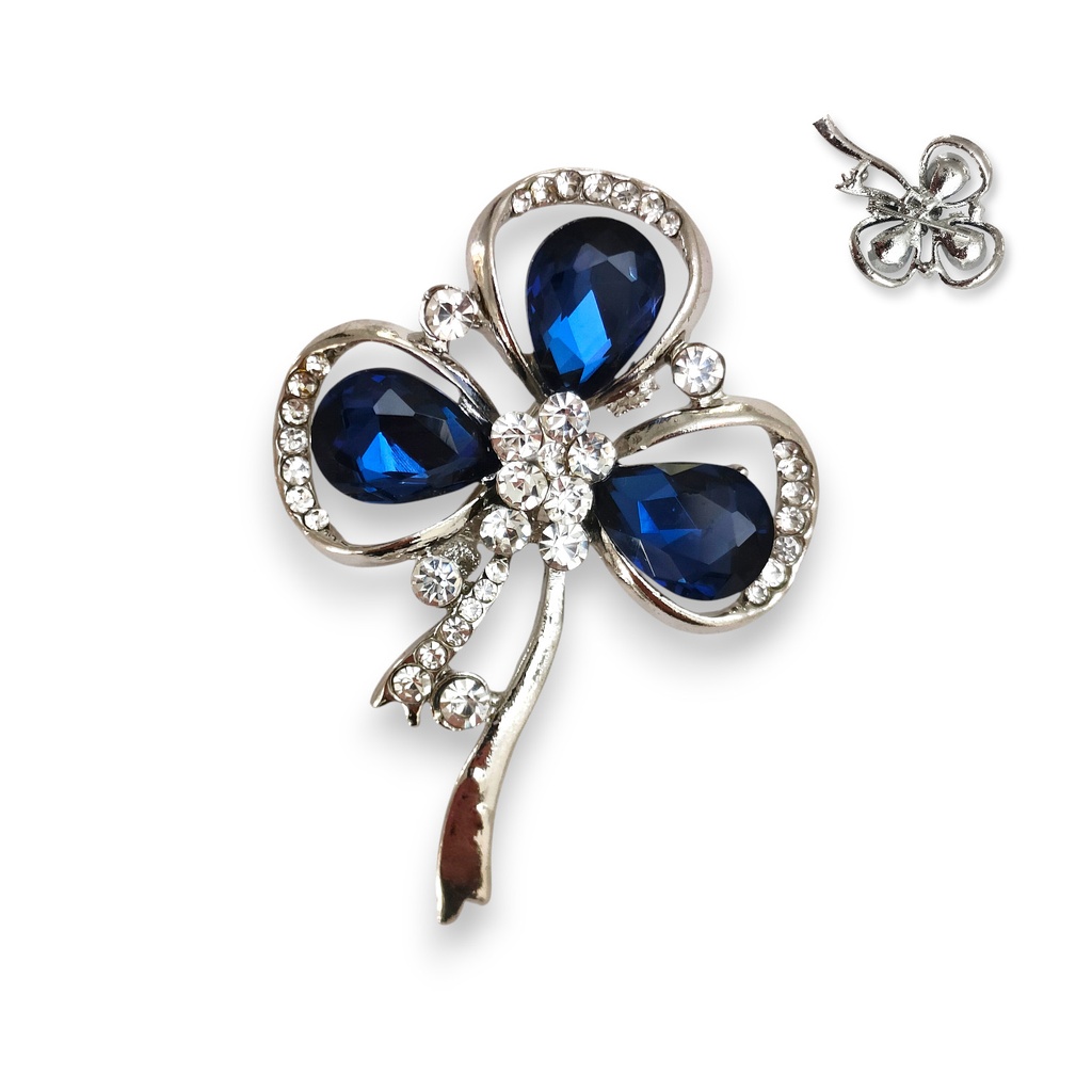 Broche trébol brillante