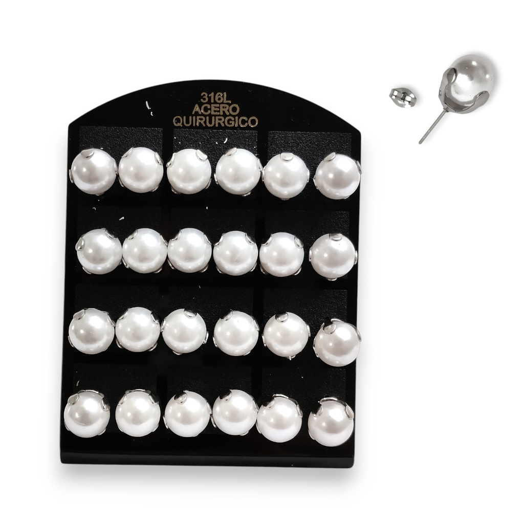 Aros Perlas Engarzadas 12