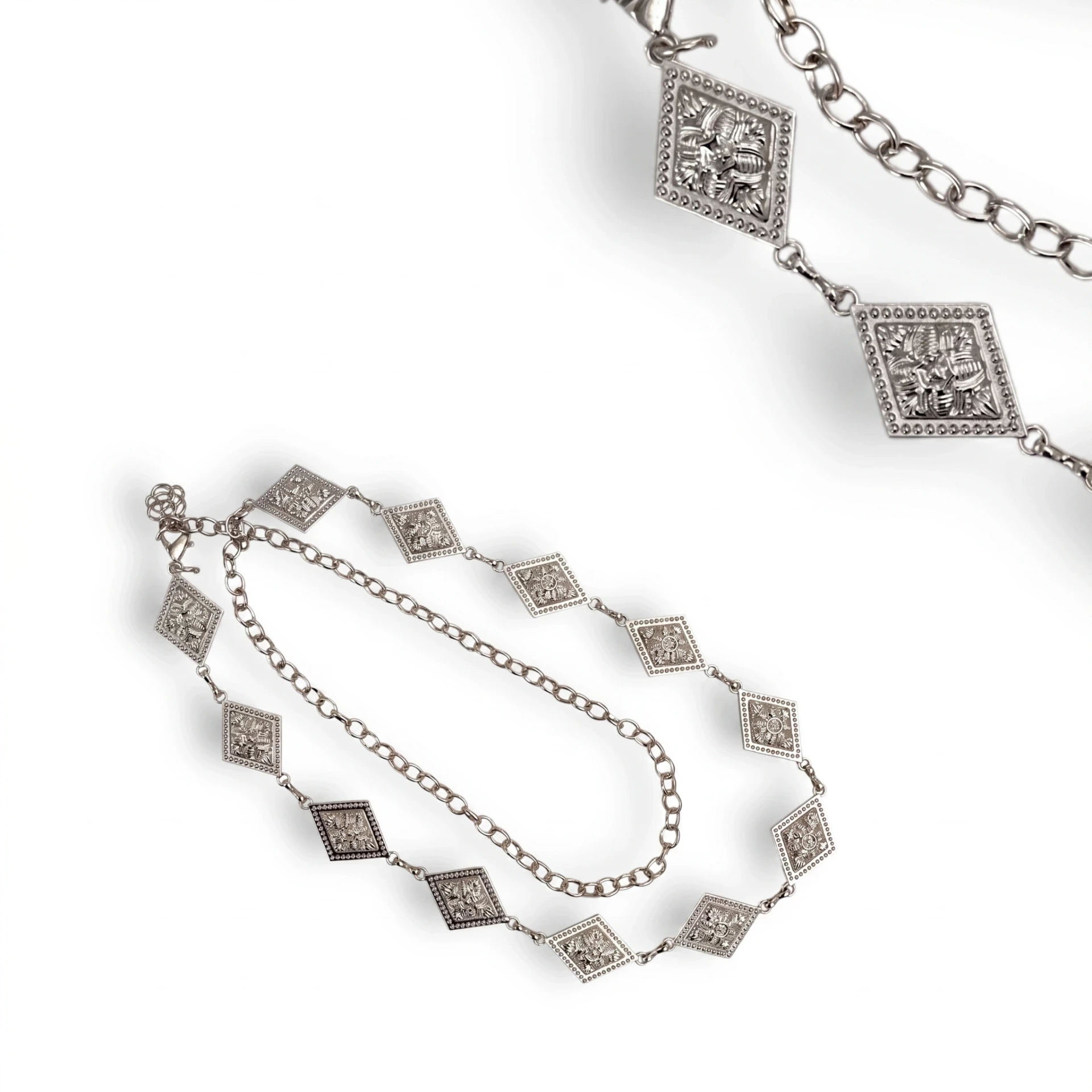 [CIN156513] Cinto Cadena con Apliques (Plateado)