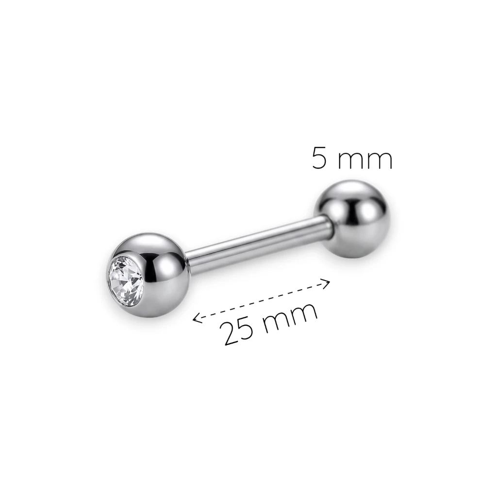 [PIE583923] Piercing Barbell Strass 25