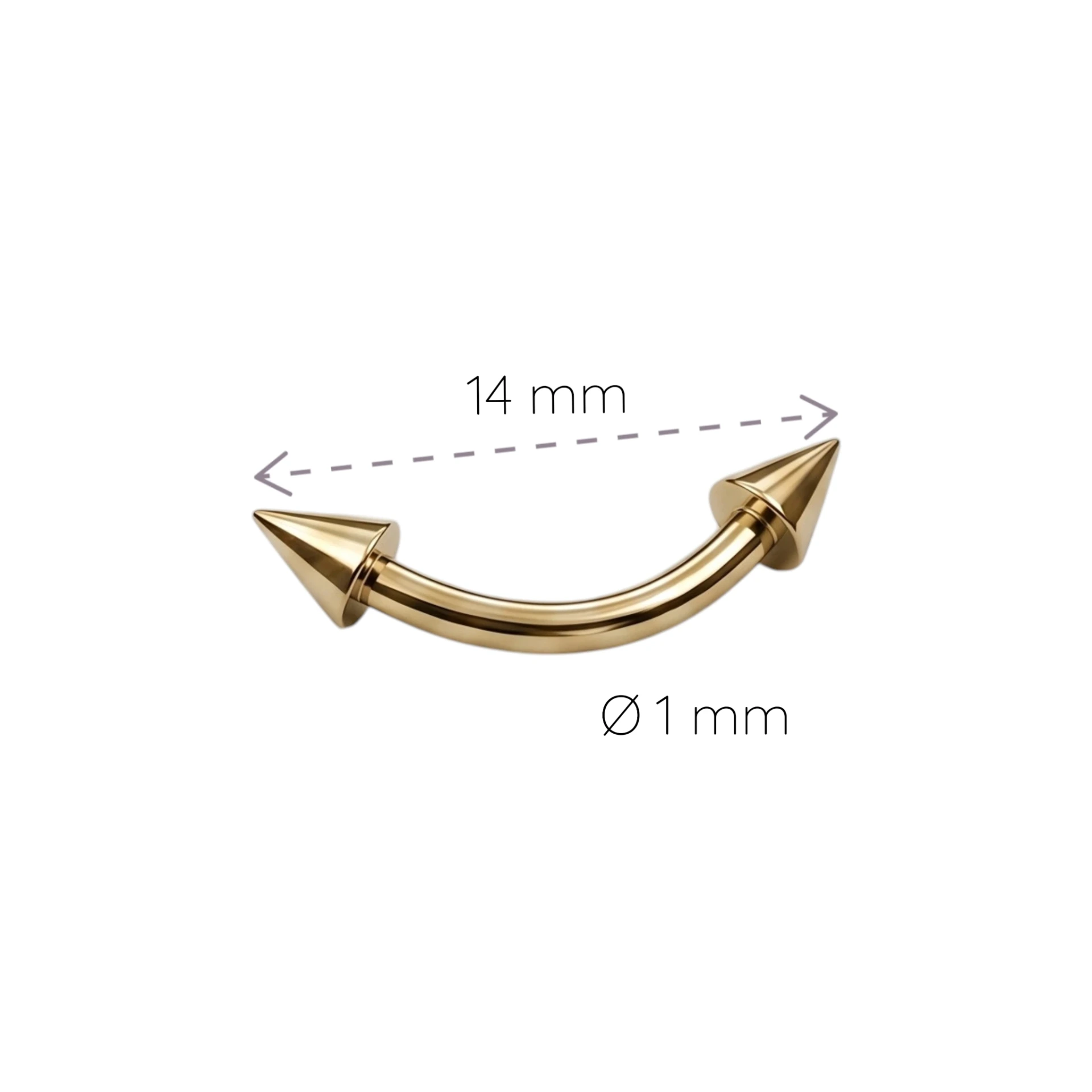 [PIEC00003] Piercing Curvo Spikes 14
