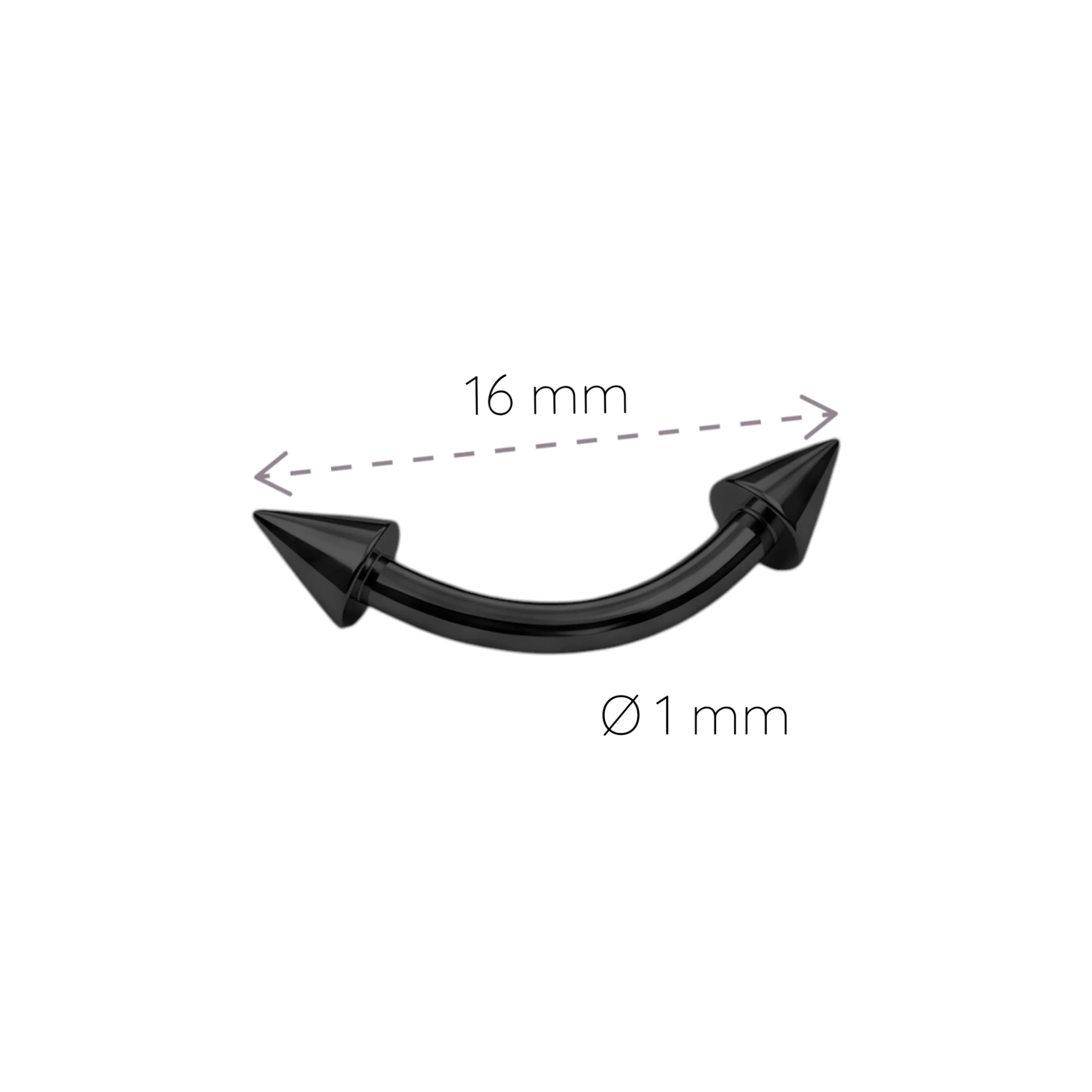 [PIEC00004] Piercing Curvo Spikes 16