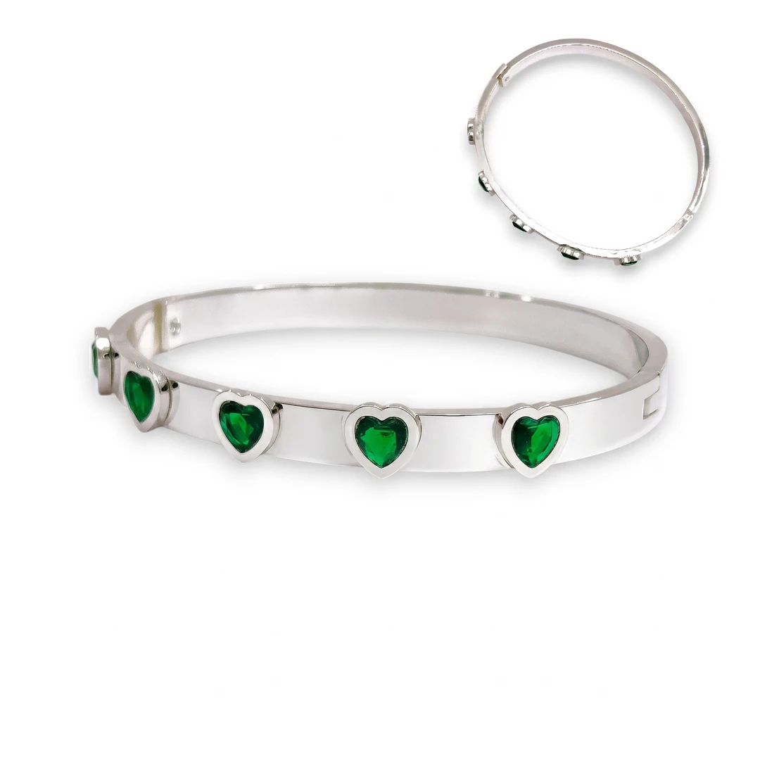 Pulsera Corazones Esmeralda