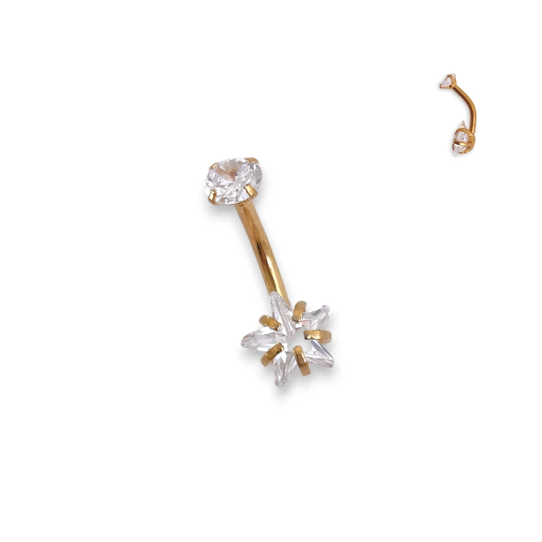 [PIEZ0WFCA] Piercing Ombligo Estrella Dorado
