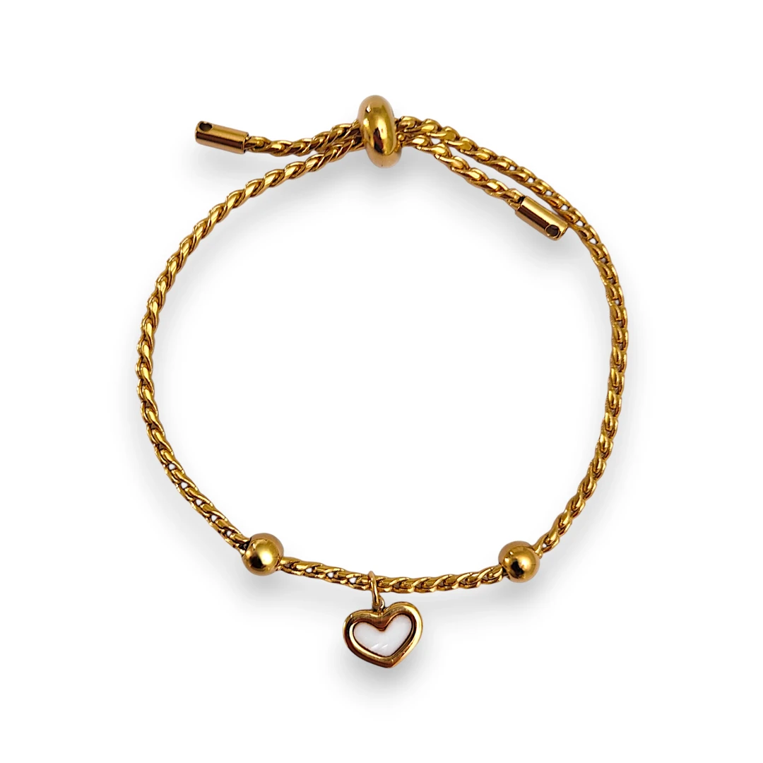 [PUL56732B] Pulsera Corazón Nácar D