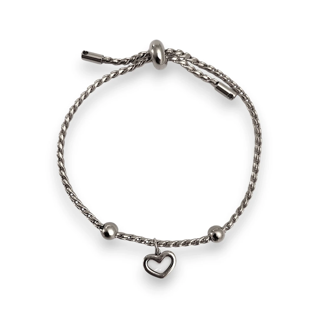 [PUL56732A] Pulsera Corazón Nácar
