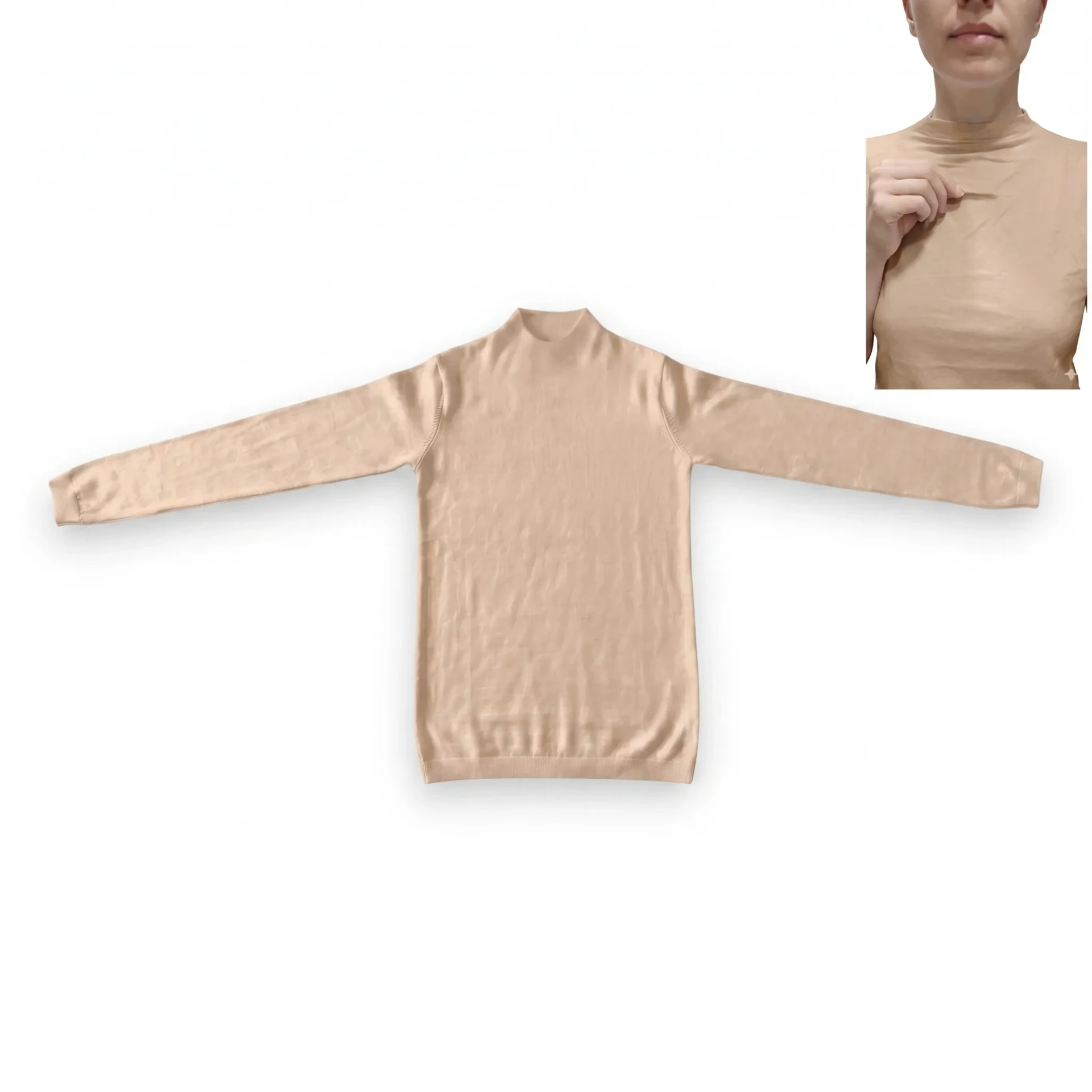 [CAMP16479] Camiseta Térmica Cuello Alto (Nude)