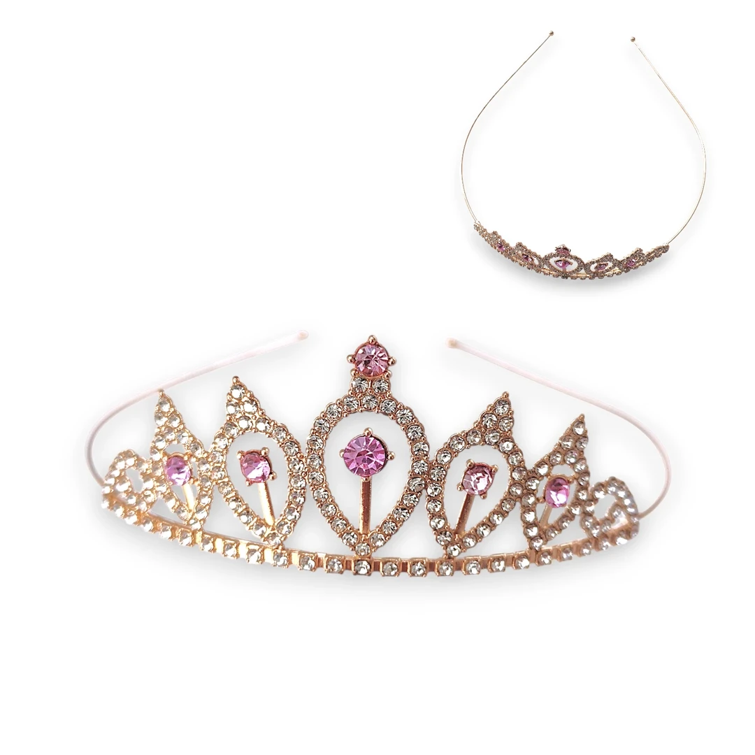 [TIA300023] Tiara Dorada Piedra Rosa