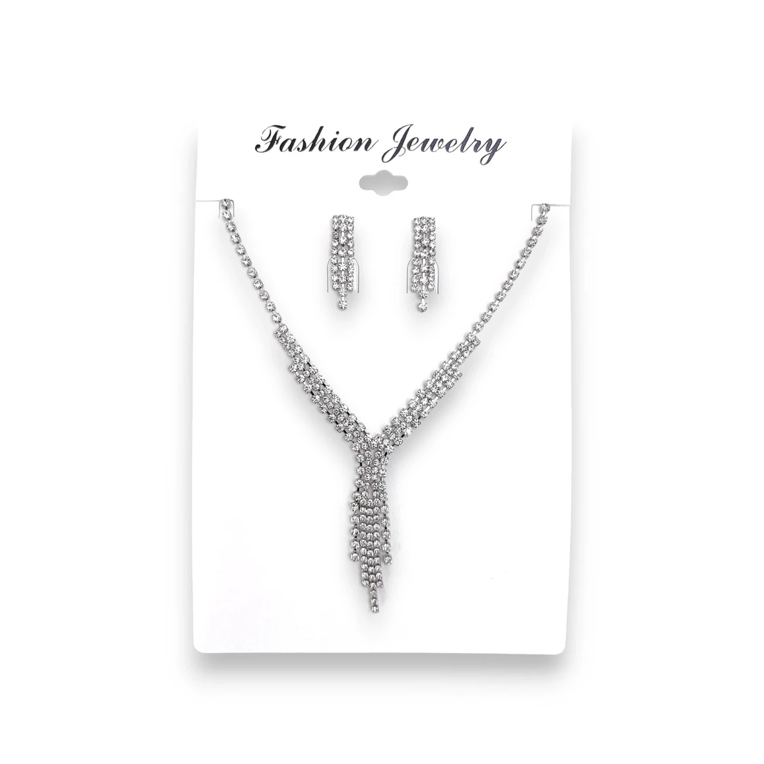 [SET829401] Conj Gargantilla Y Aros Strass 1
