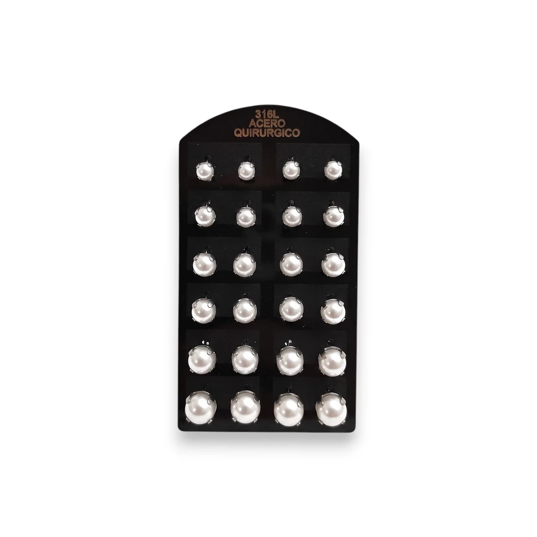 [ARO001471] Aro Perla Engarzada Mixta