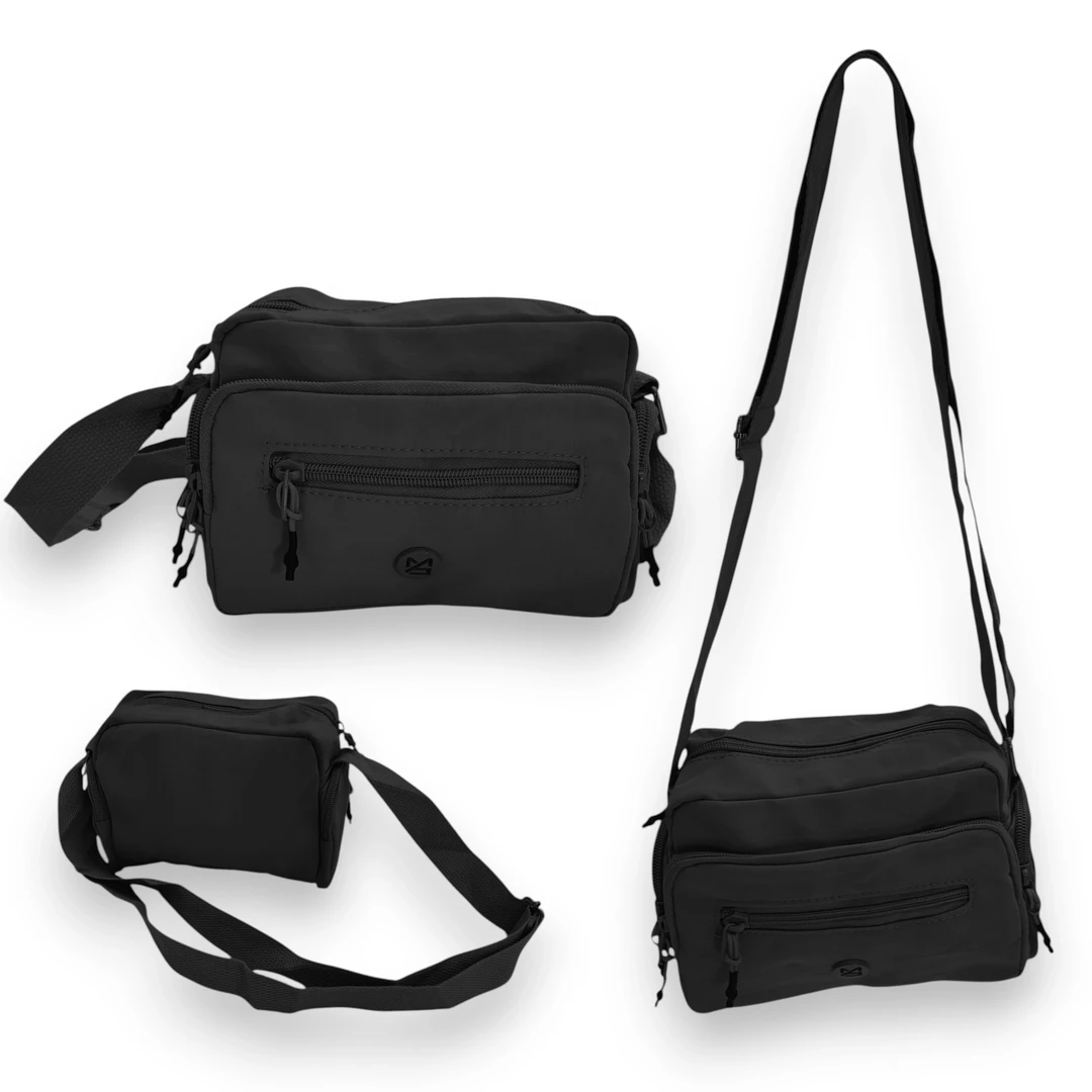 [BAN927872] Bandolera Urbana Compartimentos (Negro)