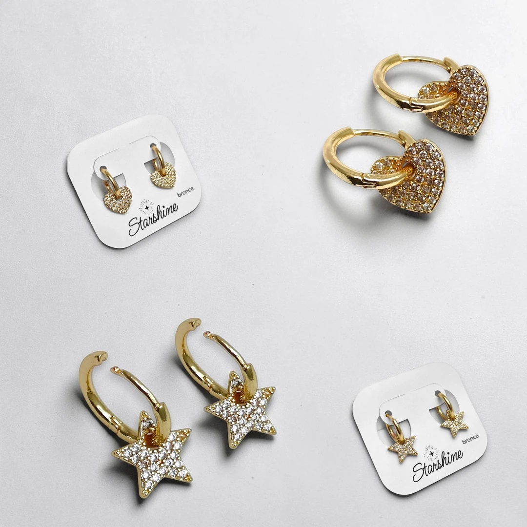 [ARO5729B1] Aros Corazón Y Estrella Brillo Dr