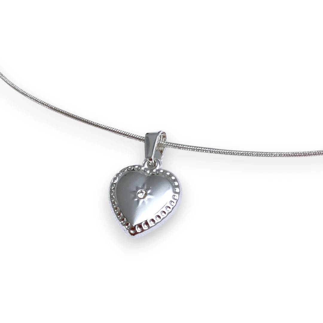 [COL123456] Collar Corazón Brillo Bl