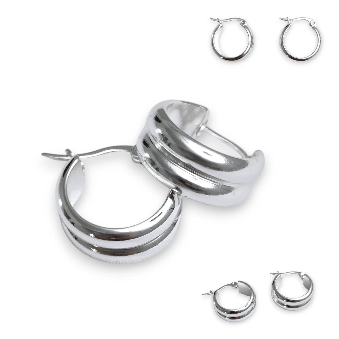 [ARO256416] Aro Argolla Doble Banda Bl