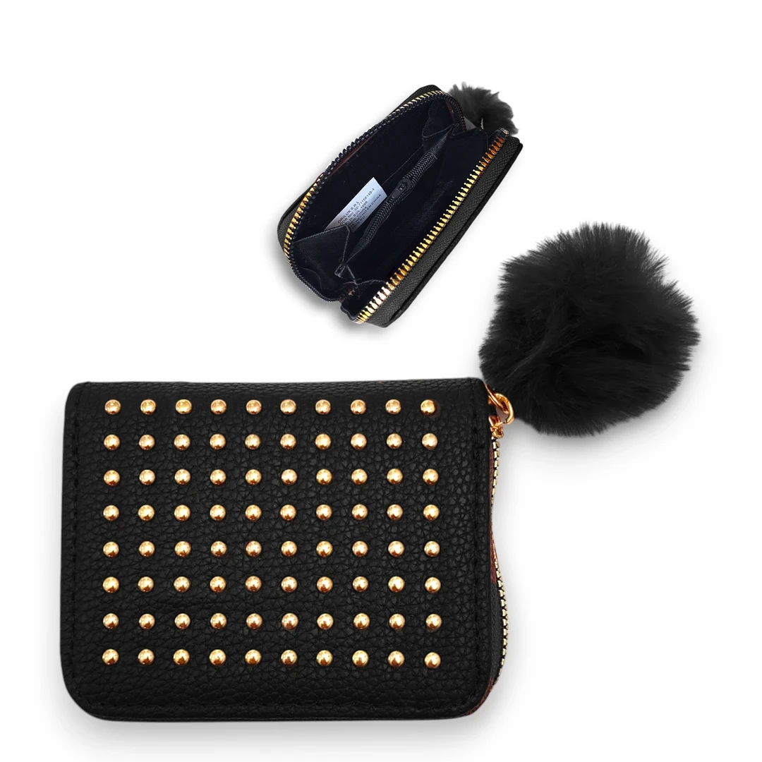[BIL789012] Billetera Rock Studs (Negro)