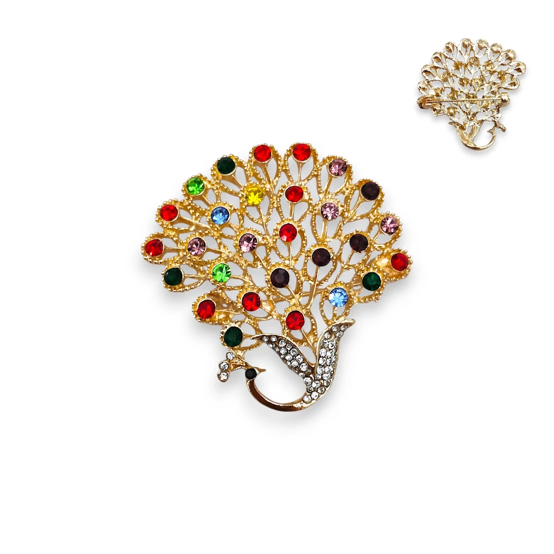 Prendedor Pavo Real Strass Dr