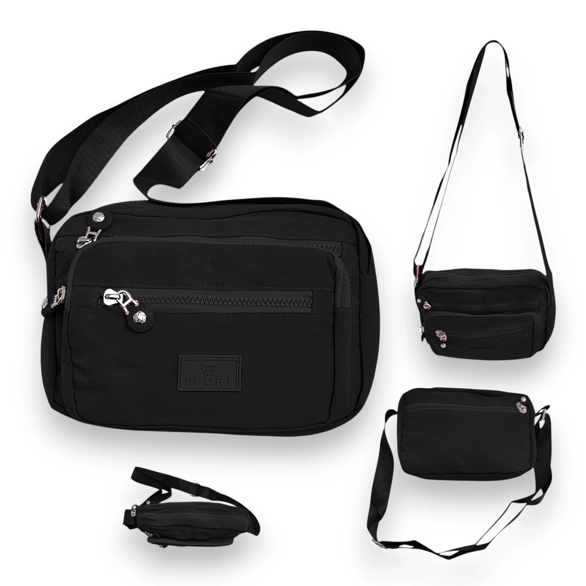[BAN1M2355] Bandolera Sporty Chic (Negro)