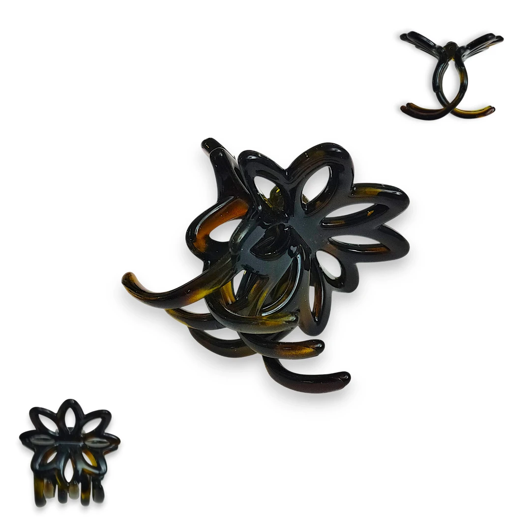 Broche Flor Calada Caramelo 50