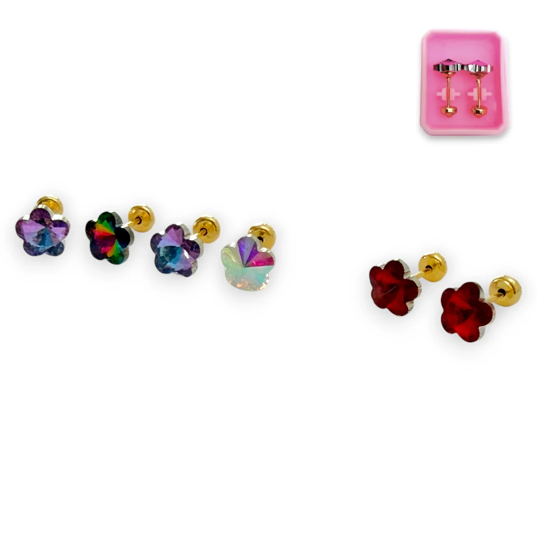 Aros Abridor Flor Cristal Dr