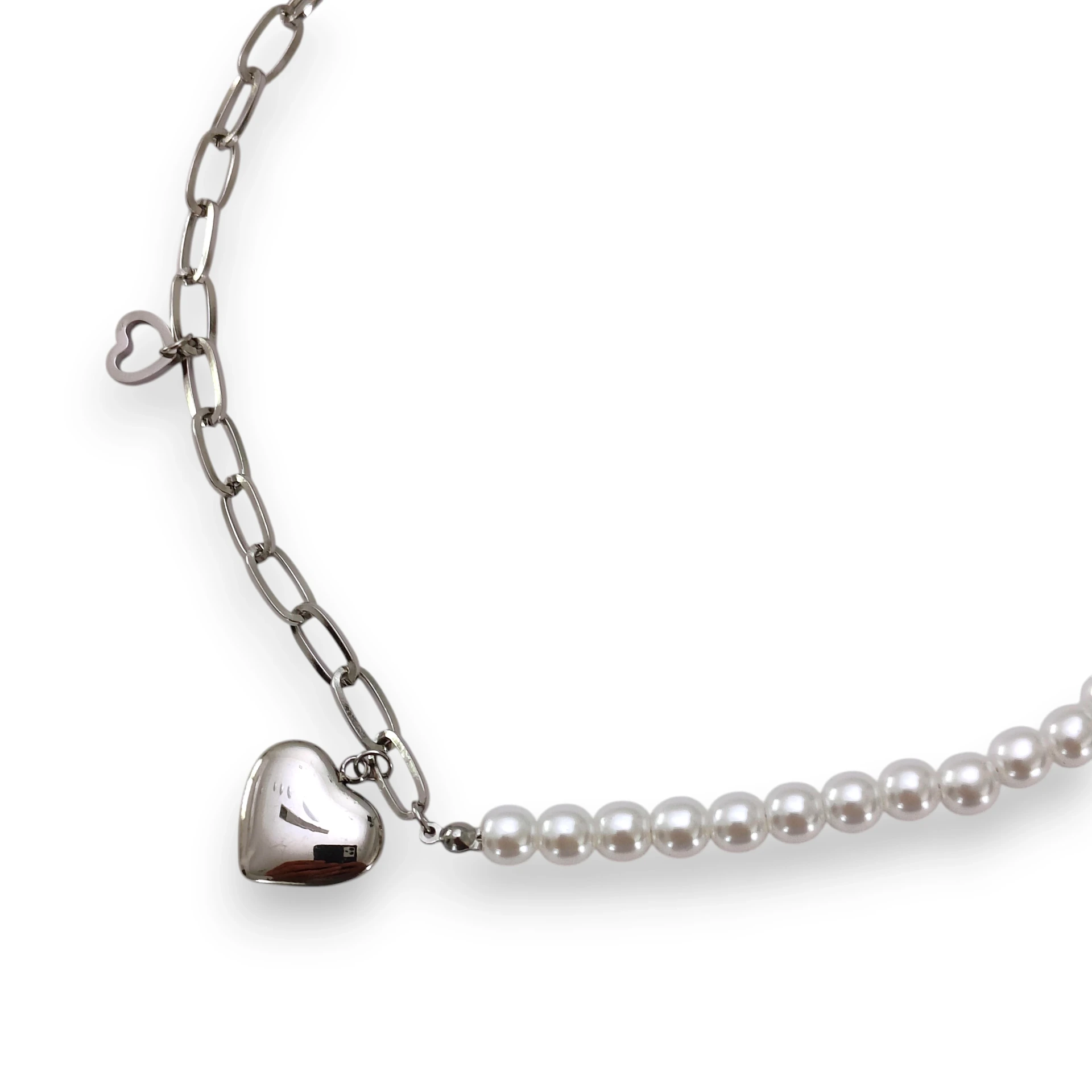 [COL824159] Gargantilla Doble de Eslabones y Perlas