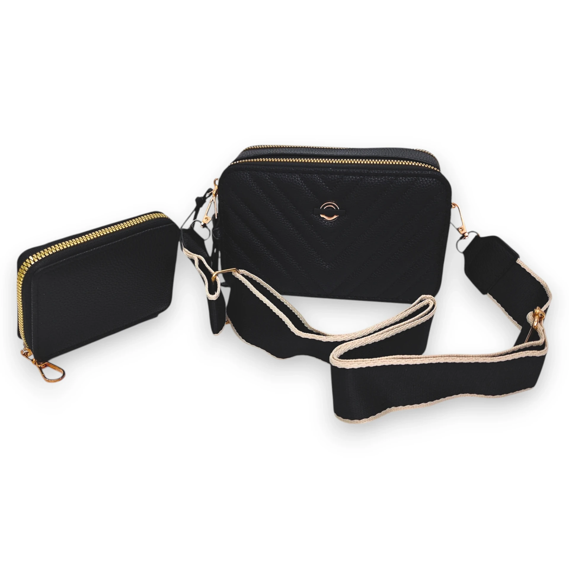 [BAN519302] Bandolera Matelassé Urban Set (Clásico Noir)