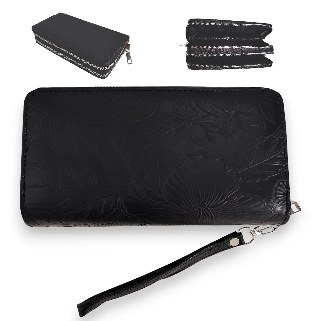 [bill00009] Billetera Floral Black
