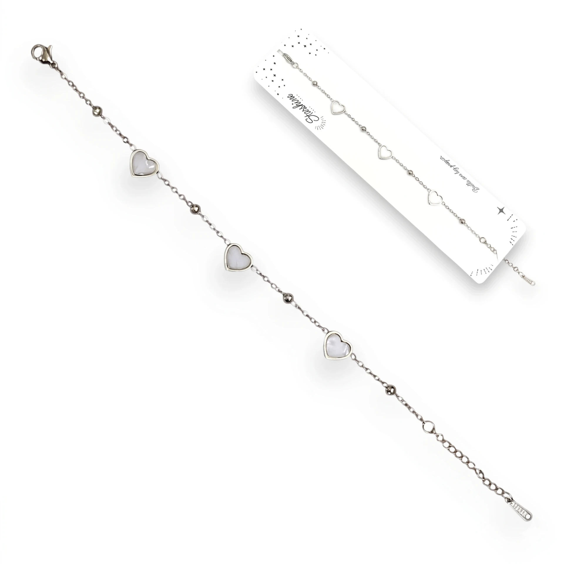 [PUL841028] Pulsera Hearts & Beads Delicada